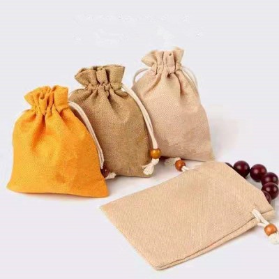 Custom Logo Eco-friendly Linen Drawstring Gift Bags