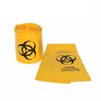 custom size portable strong disposable plastic medical Biohazard waste garbage bag for hospital